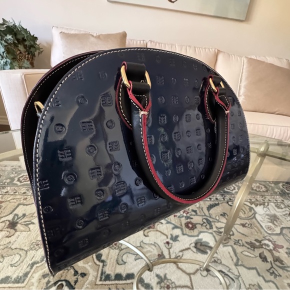 Arcadia Navy Patent Leather Bag Made In Italy - Picture 3 of 16